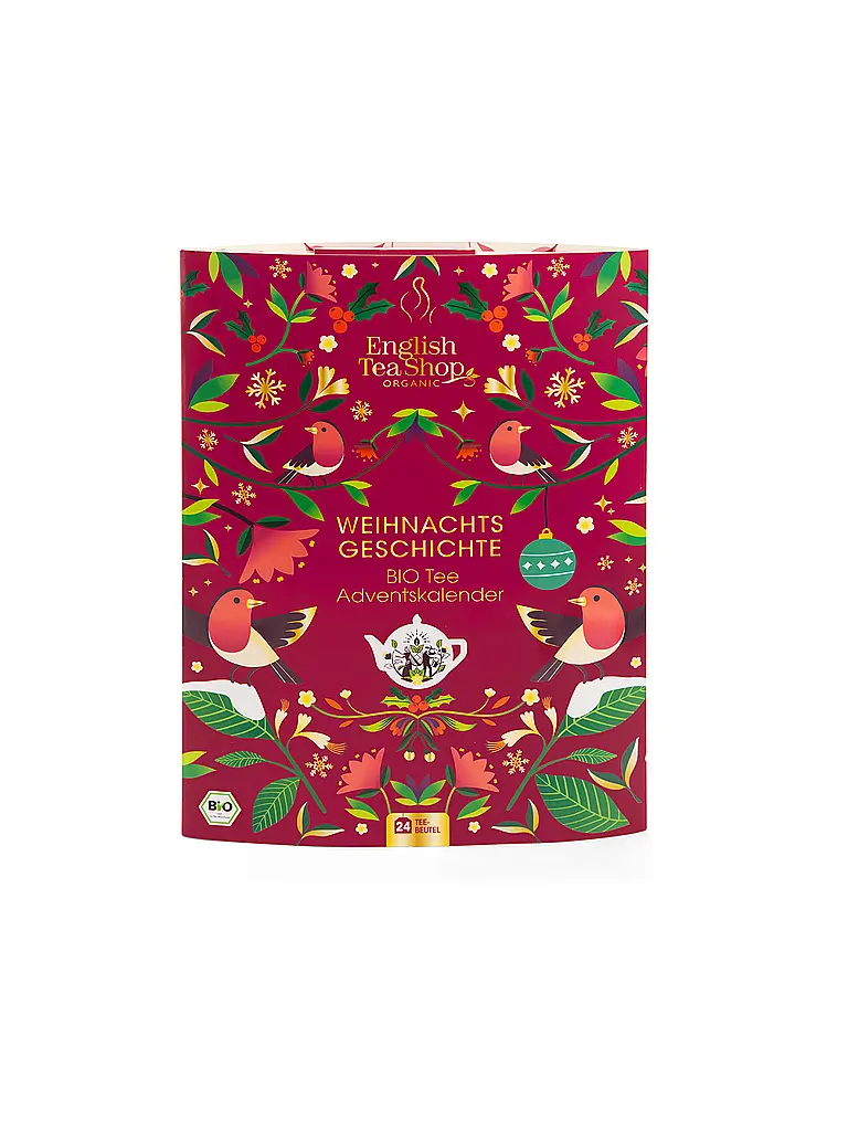 ENGLISH TEA SHOP | Calendario de Adviento de té, 24 bolsitas navideñas | Rojo oscuro