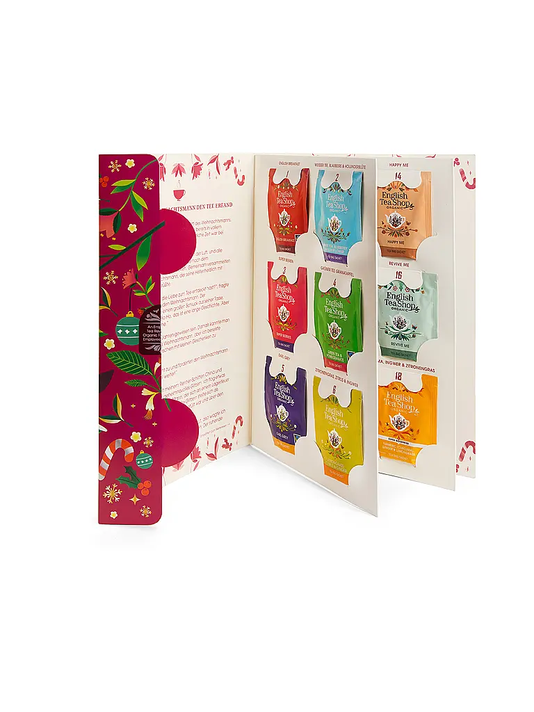ENGLISH TEA SHOP | Calendario de Adviento de té, 24 bolsitas navideñas | 