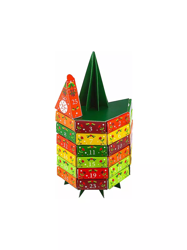 ENGLISH TEA SHOP | Calendario de Adviento de té "Árbol de Navidad", BIO, 25 bolsitas piramidales | Verde oscuro