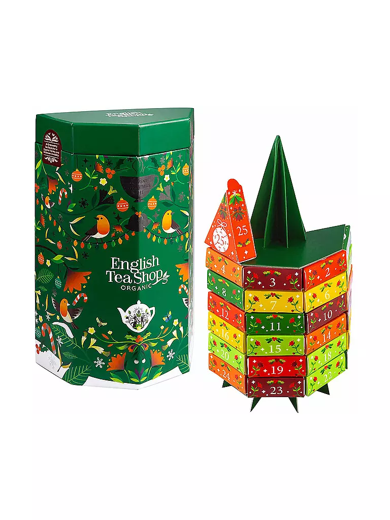 ENGLISH TEA SHOP | Calendario de Adviento de té "Árbol de Navidad", BIO, 25 bolsitas piramidales | 
