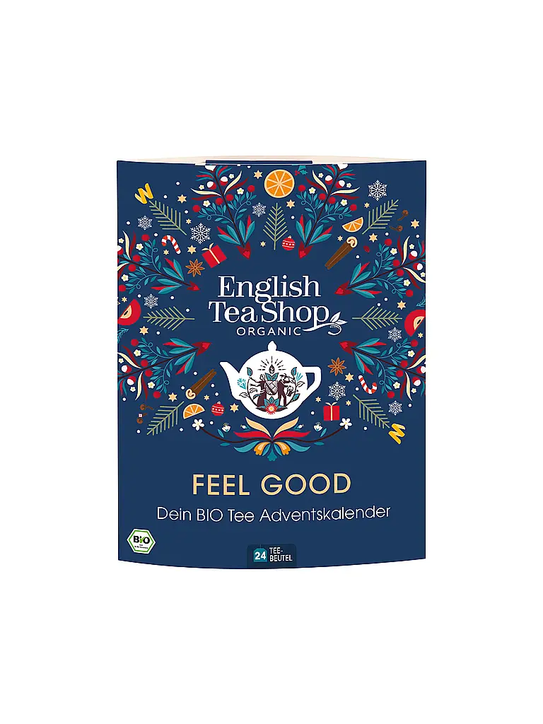 ENGLISH TEA SHOP | Calendario de Adviento de Té 24 Bolsitas Feel Good Verde Oscuro | Azul oscuro