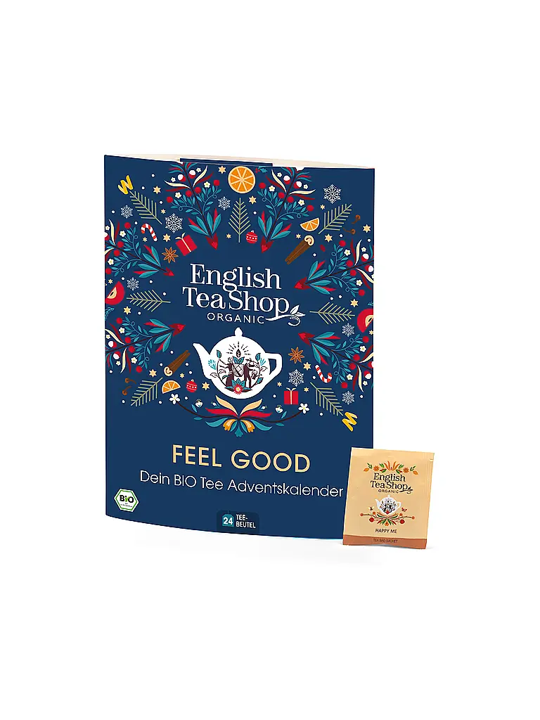 ENGLISH TEA SHOP | Calendario de Adviento de Té 24 Bolsitas Feel Good Verde Oscuro | Azul oscuro