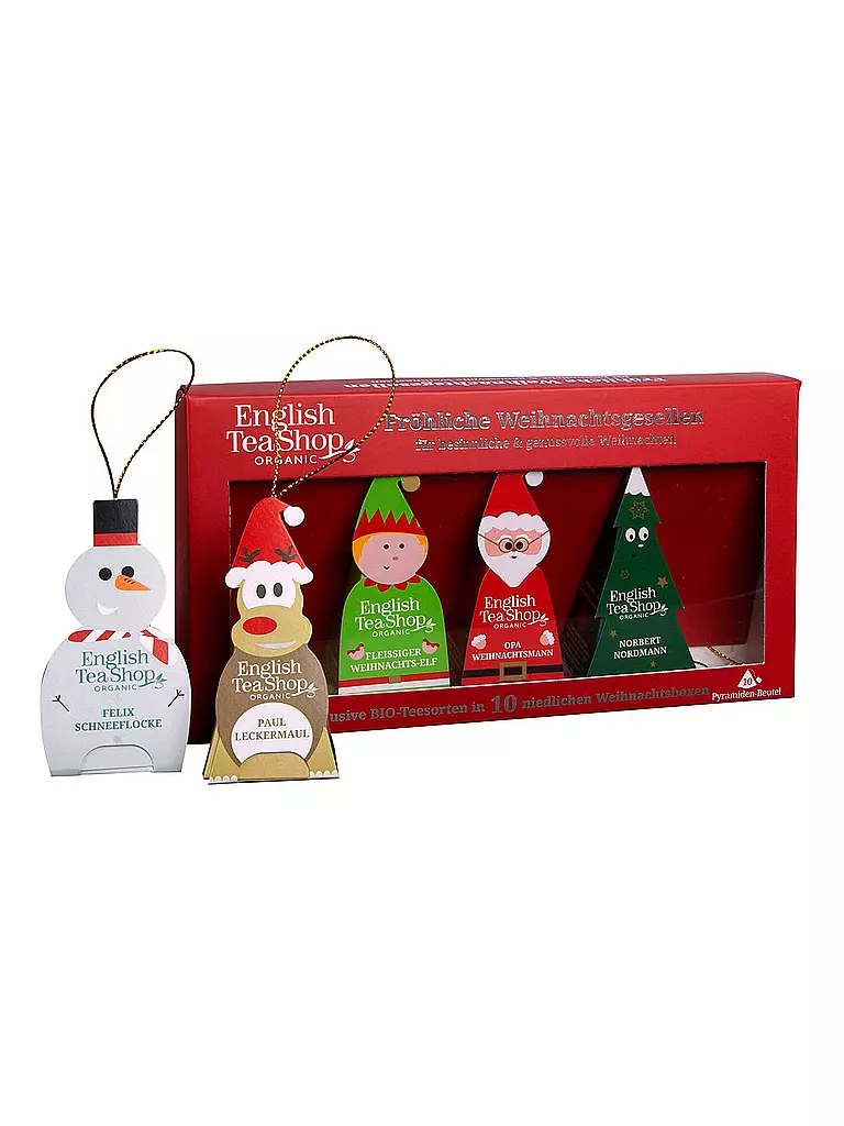 ENGLISH TEA SHOP | Fröhliche Weihnachtsgesellen Tee Geschenkset 10 Pirámides | Multicolor