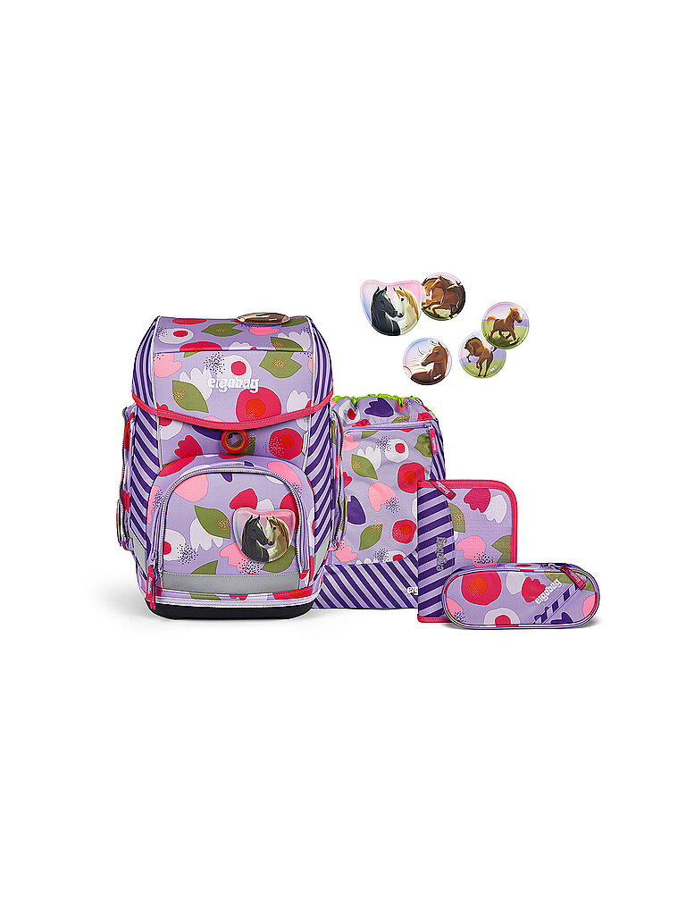 ERGOBAG Set de mochila escolar de 5 piezas CUBO - BlütenzauBär