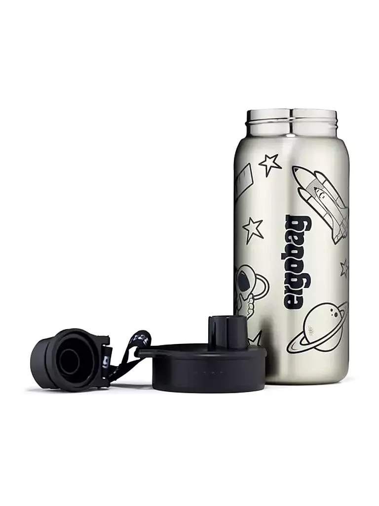 ERGOBAG | Botella de agua de acero inoxidable negra | Negro