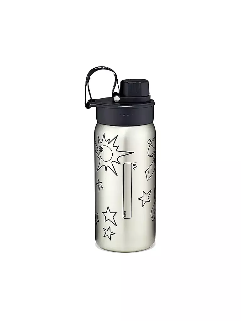 ERGOBAG | Edelstahl Trinkflasche 0,5L Black | Negro