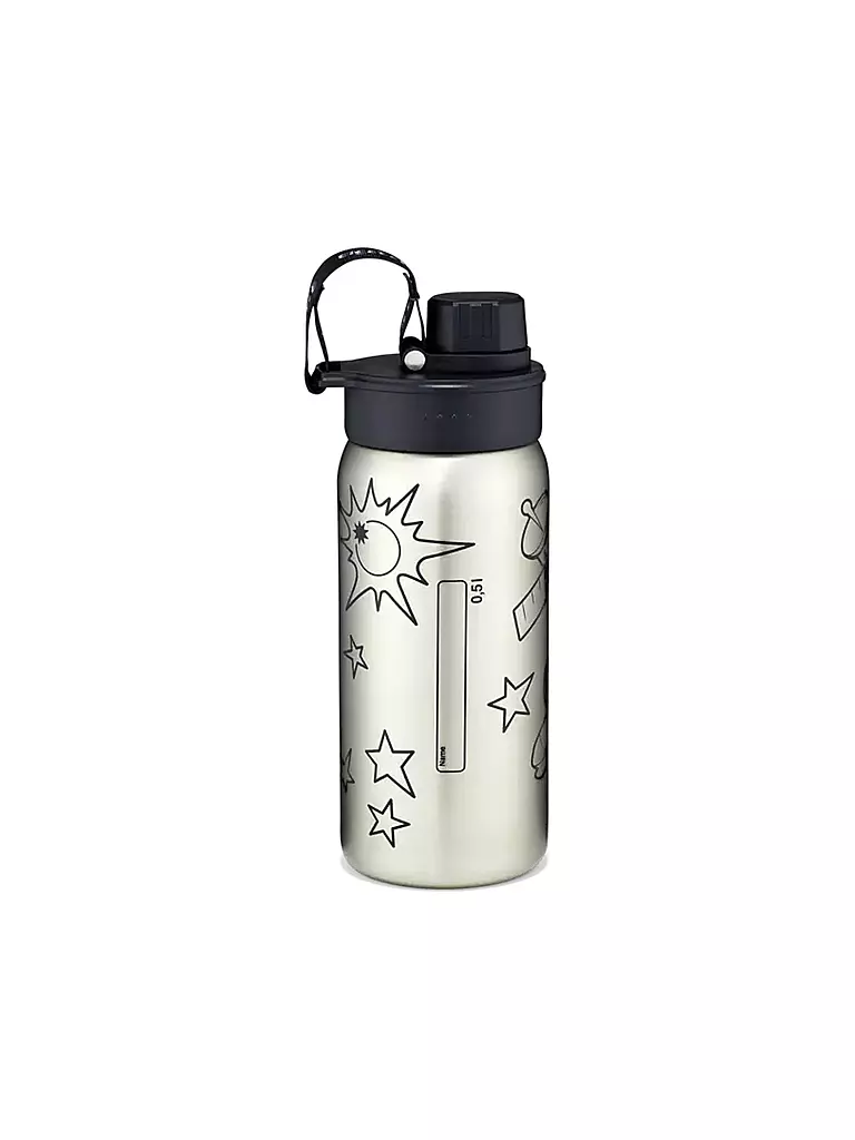 ERGOBAG | Edelstahl Trinkflasche Schwarz | Negro