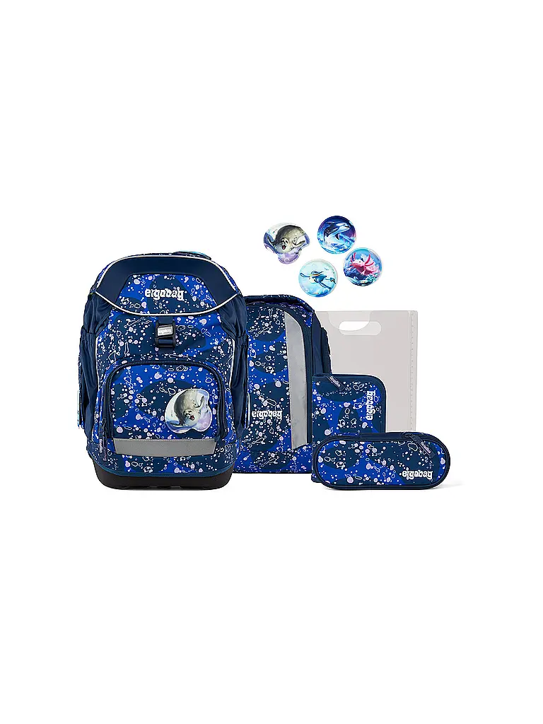 ERGOBAG | Mochila escolar Set 6 piezas Pack OzeanBärwohner | Lila