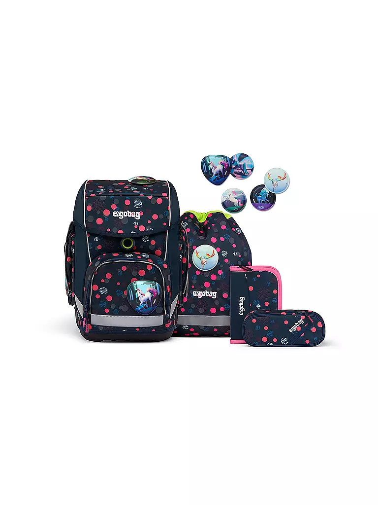 ERGOBAG | Schultaschen Set 5tlg Cubo - hantBärsiewelt | Negro