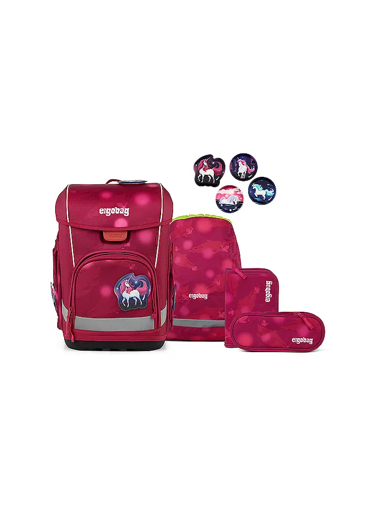 ERGOBAG | Schultaschen Set 5tlg CUBO LIGHT MondzauBär | Fucsia