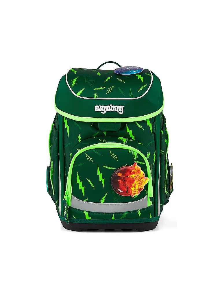 ERGOBAG | Set de mochila escolar 5 piezas CUBO Bärtastisch 2026 | Verde oscuro