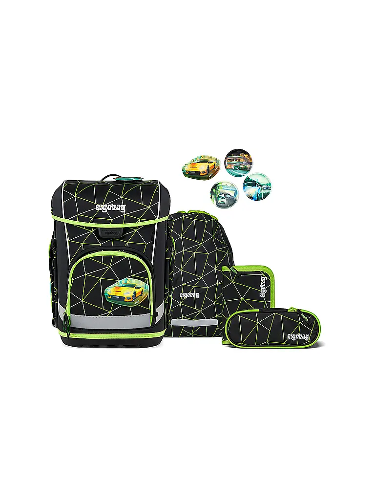 ERGOBAG | Set de mochila escolar 5 piezas CUBO LIGHT 2026 | Negro