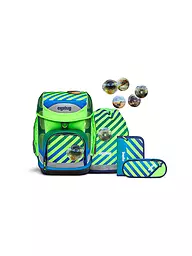 ERGOBAG | Set de Mochila Escolar 5 piezas Cubo TruckBär | Verde claro