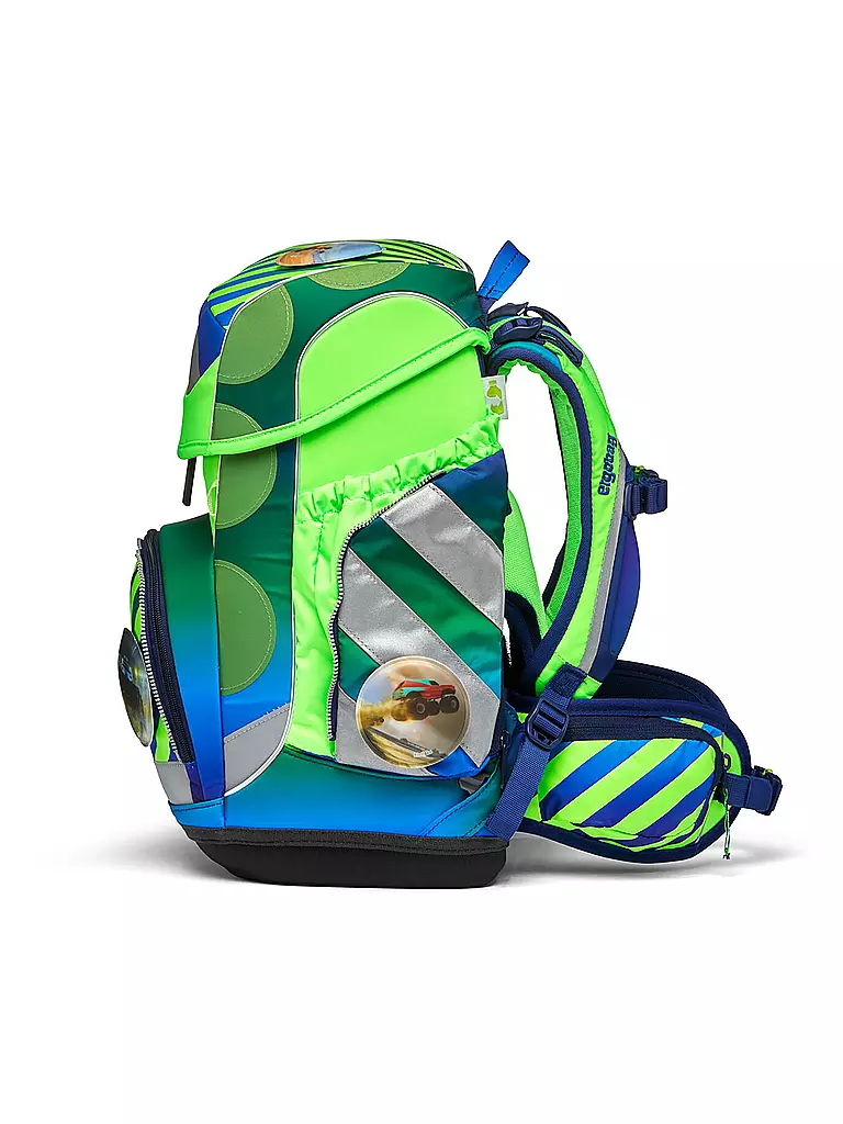 ERGOBAG | Set de Mochila Escolar 5 piezas Cubo TruckBär | Verde claro