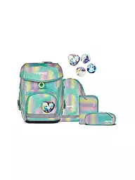 ERGOBAG | Set de mochila escolar 5 piezas CUBO | Turquesa