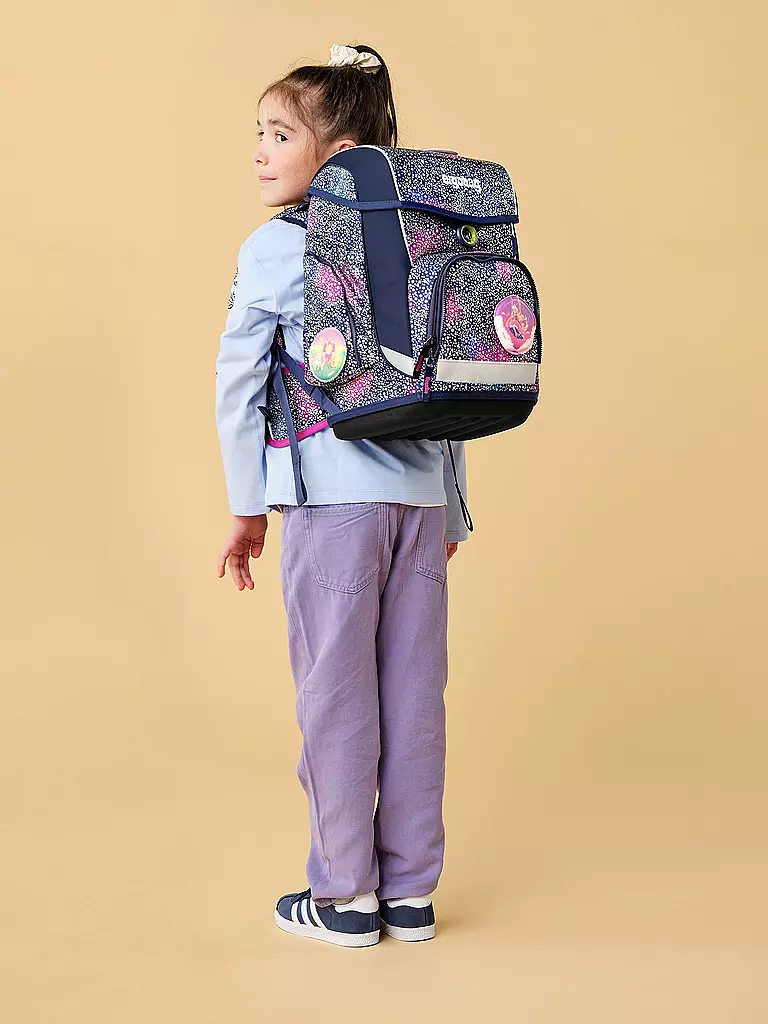 ERGOBAG | Set de mochila escolar 5 piezas CUBO | Azul oscuro