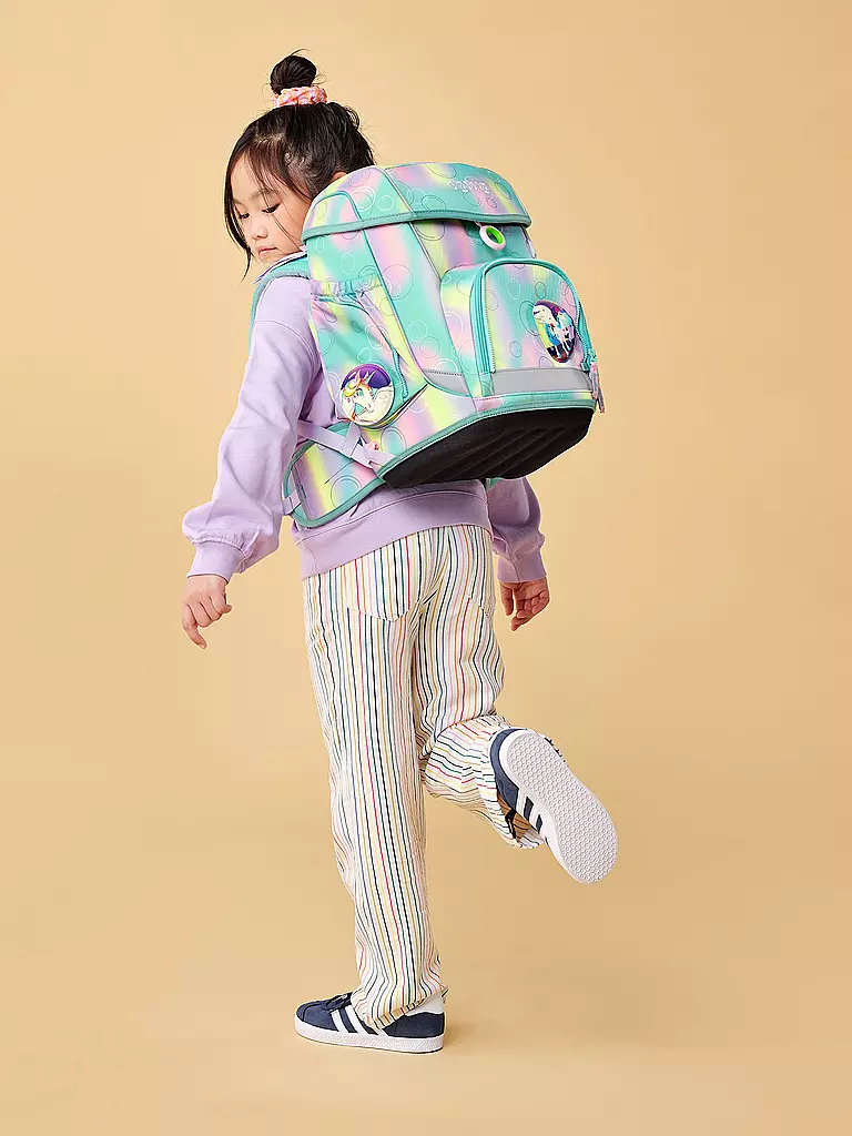 ERGOBAG | Set de mochila escolar 5 piezas CUBO | Turquesa