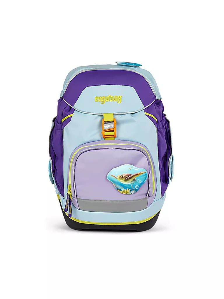 ERGOBAG | Set de mochila escolar 6 piezas - Pack Oso Buceador | Azul claro