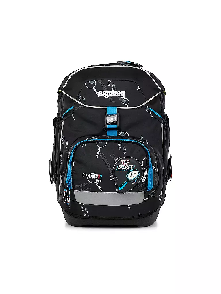 ERGOBAG | Set de mochila escolar 6 piezas Los Tres Signos de Interrogación | Negro