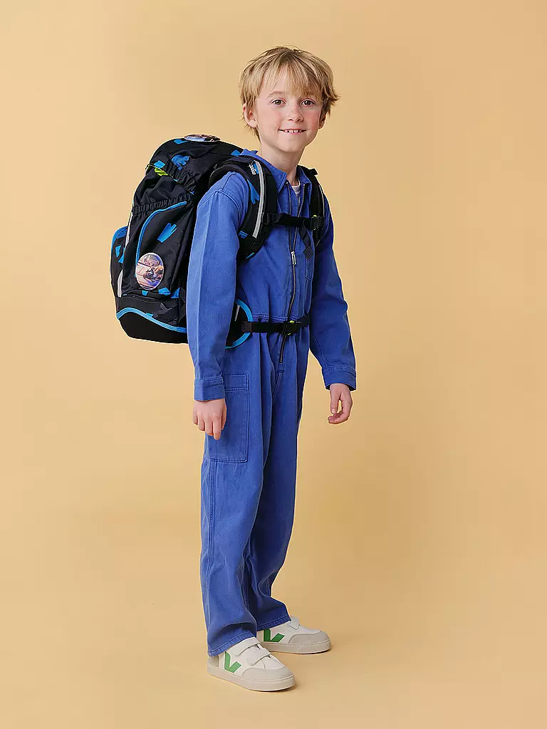 ERGOBAG | Set de mochila escolar 6 piezas Los Tres Signos de Interrogación | Negro