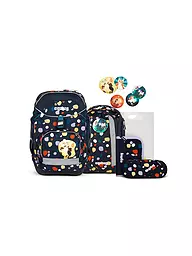 ERGOBAG | Set de mochila escolar de 6 piezas PACK - TriBäratops | Azul oscuro