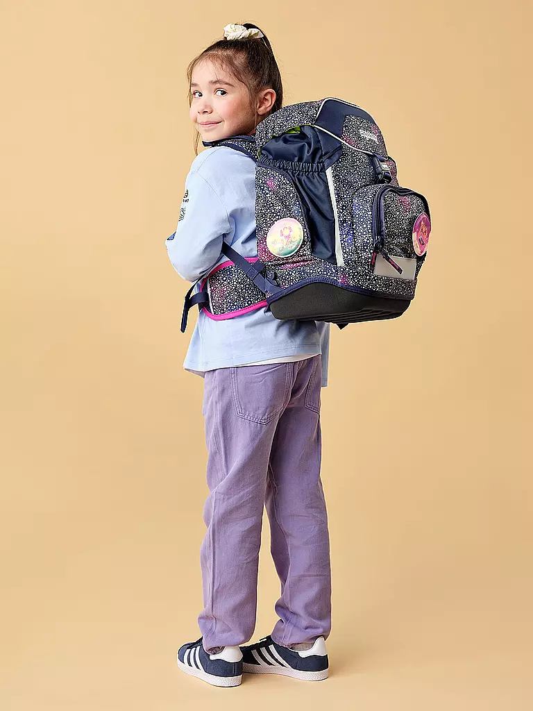 ERGOBAG | Set de mochila escolar 6 piezas Pack Bärlaxy | Azul oscuro