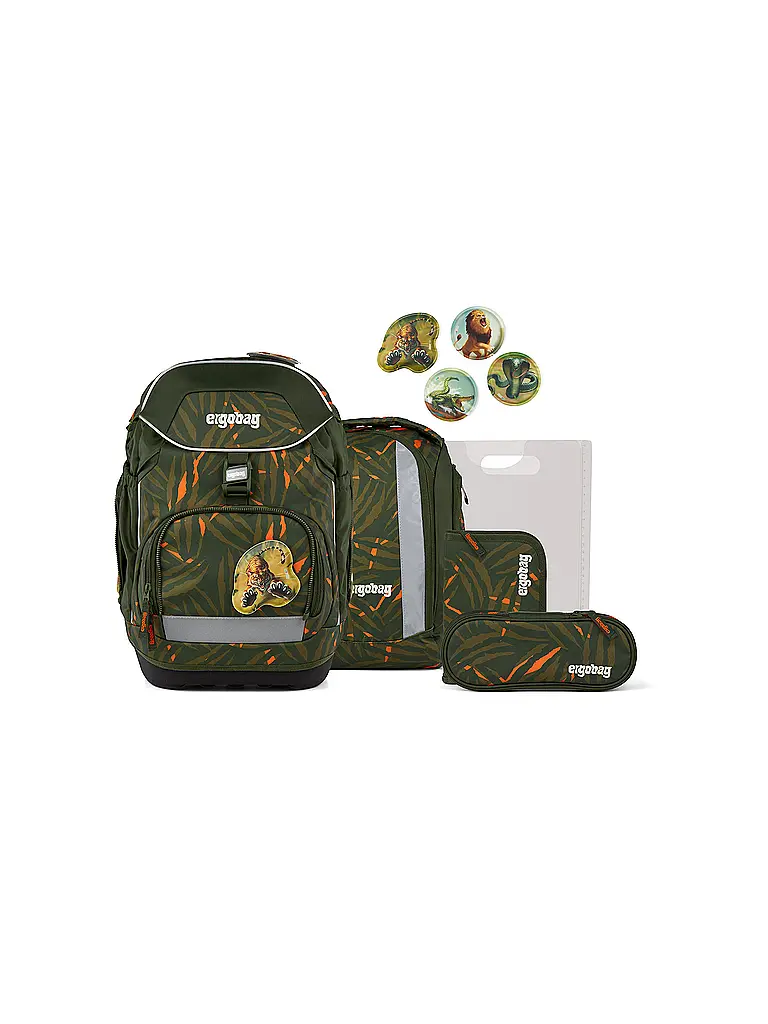 ERGOBAG | Set de mochila escolar 6 piezas Pack ExBärdition | Negro