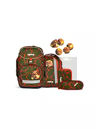 ERGOBAG | Set de mochila escolar de 6 piezas PACK Lumi - PerlentauchBär | Oliva
