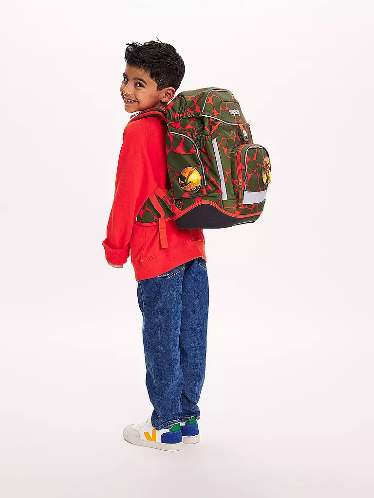 ERGOBAG | Set de mochila escolar 6 piezas PACK Lumi - FeuerspeiBär | Oliva