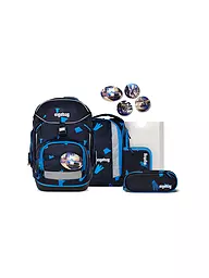 ERGOBAG | Set de mochila escolar de 6 piezas Cybär Race | Negro