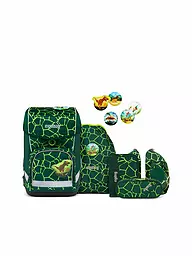 ERGOBAG | Set de mochila escolar Cubo Light 6 piezas BärRex | Verde oscuro
