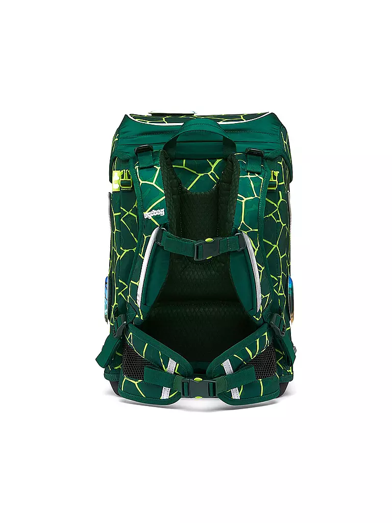 ERGOBAG | Set de mochila escolar Cubo Light 6 piezas BärRex | Verde oscuro