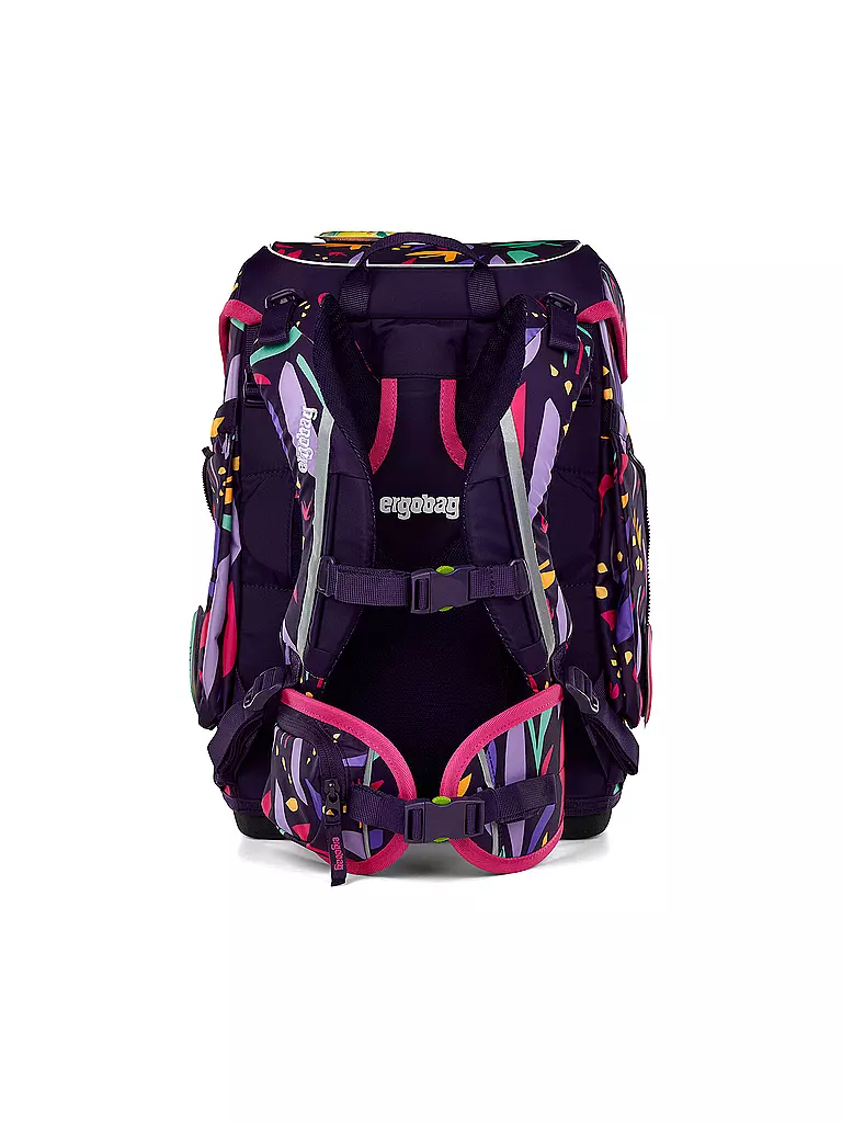 ERGOBAG | Set de mochila escolar de 5 piezas AmBärzonas CUBO Neo | Lila