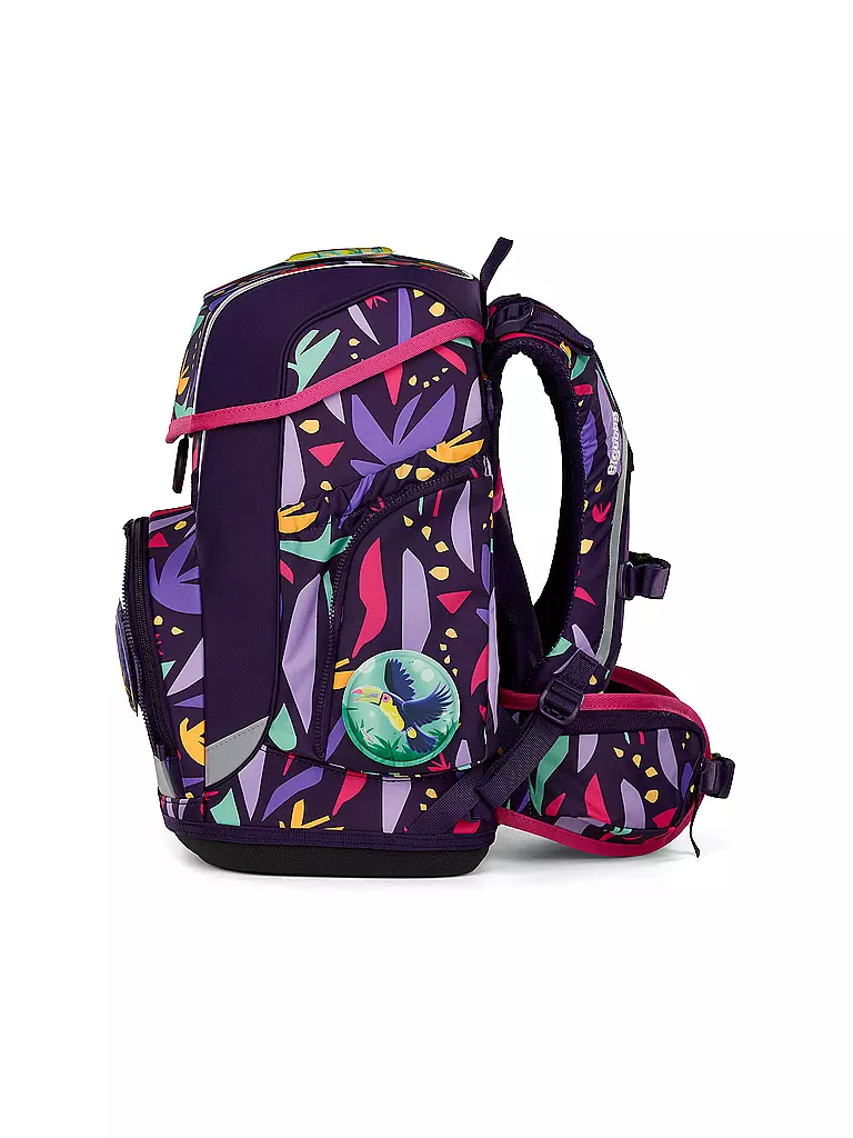 ERGOBAG | Set de mochila escolar de 5 piezas AmBärzonas CUBO Neo | Lila