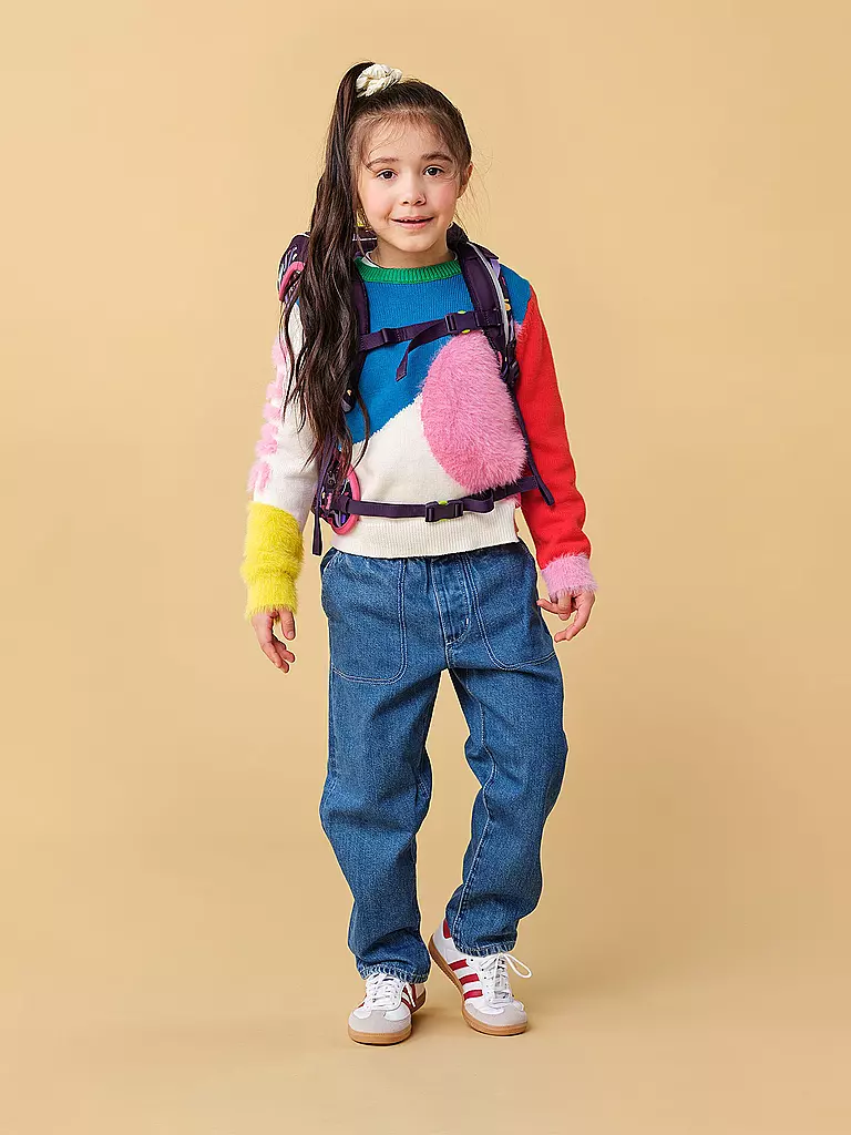 ERGOBAG | Set de mochila escolar de 5 piezas AmBärzonas CUBO Neo | Lila