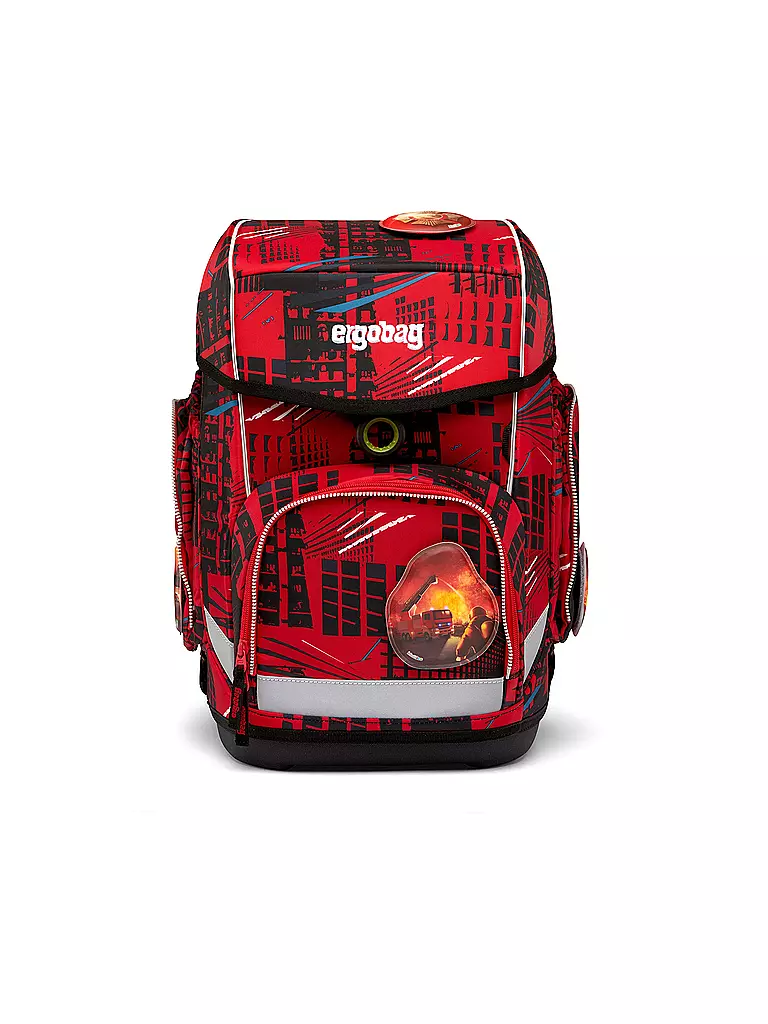 ERGOBAG | Set de mochila escolar de 5 piezas CUBO -  AlarmBäreitschaft | Rojo