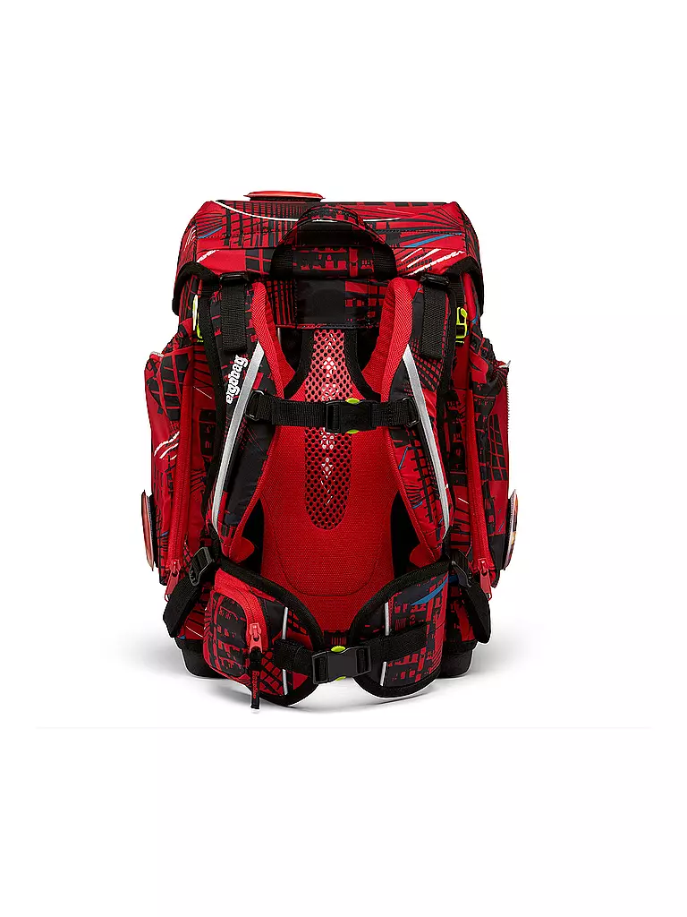 ERGOBAG | Set de mochila escolar de 5 piezas CUBO -  AlarmBäreitschaft | Rojo