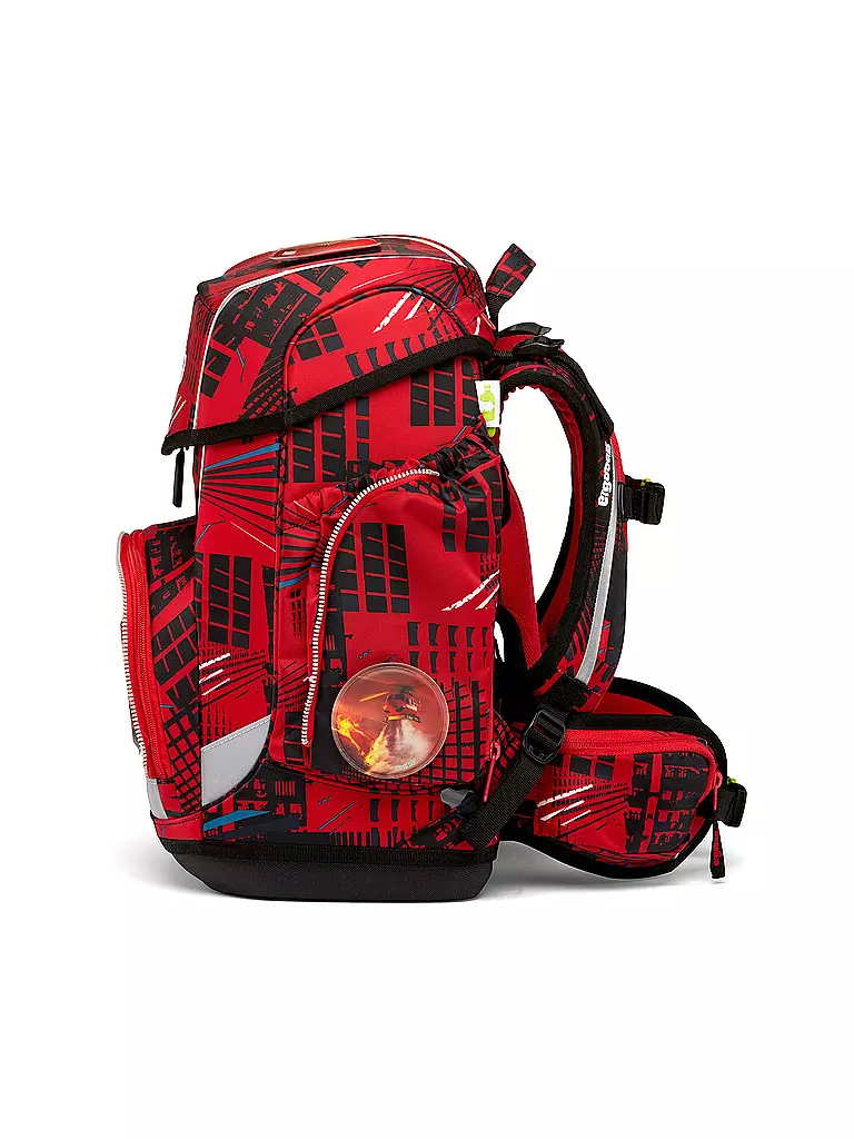 ERGOBAG | Set de mochila escolar de 5 piezas CUBO -  AlarmBäreitschaft | Rojo
