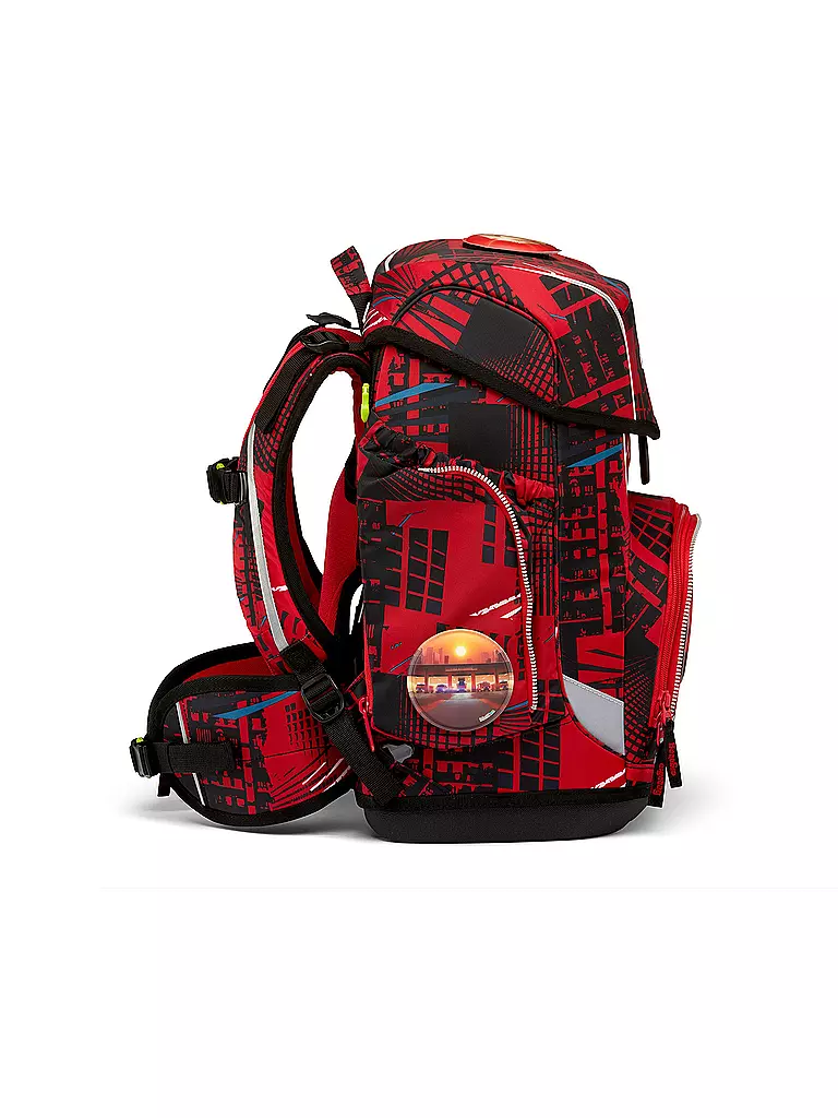 ERGOBAG | Set de mochila escolar de 5 piezas CUBO -  AlarmBäreitschaft | Rojo