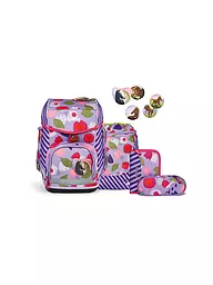 ERGOBAG | Set de mochila escolar de 5 piezas CUBO - BlütenzauBär | Lila