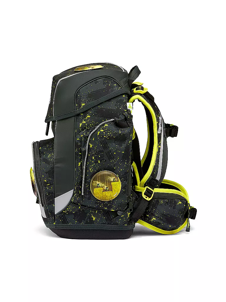 ERGOBAG | Set de mochila escolar de 5 piezas CUBO - MähdreschBär | Verde oscuro