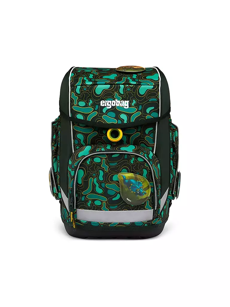 ERGOBAG | Set de mochila escolar de 5 piezas CUBO - TriBäratops | Verde oscuro