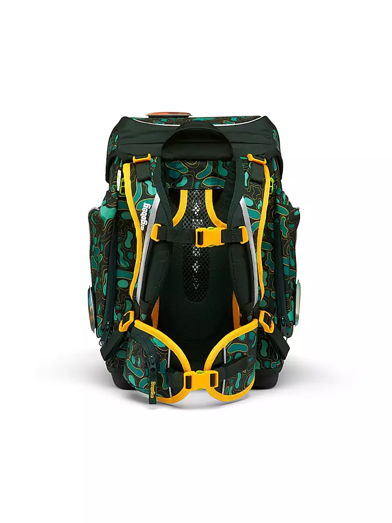 ERGOBAG | Set de mochila escolar de 5 piezas CUBO - TriBäratops | Verde oscuro