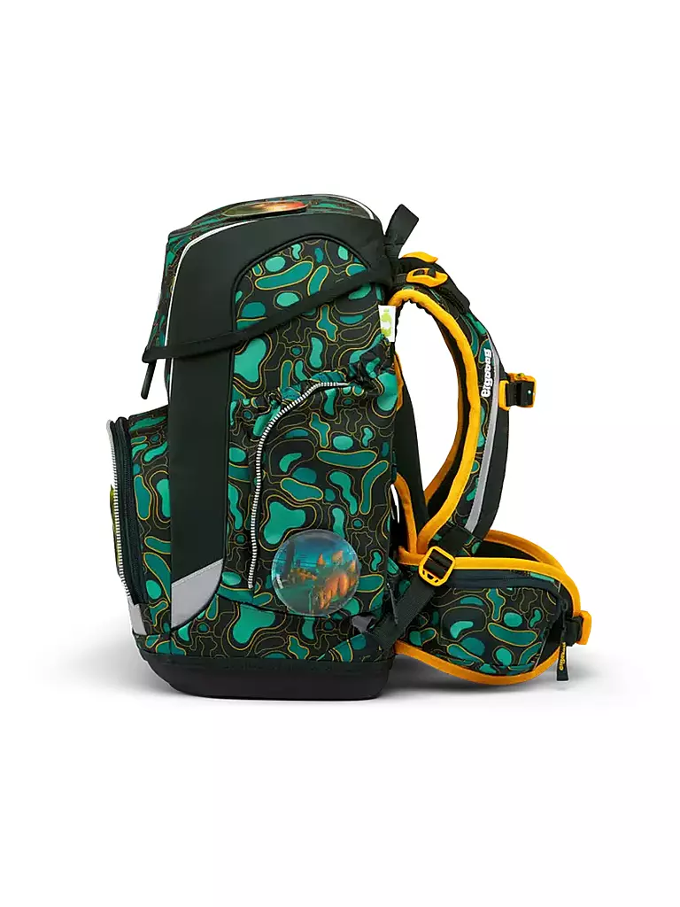 ERGOBAG | Set de mochila escolar de 5 piezas CUBO - TriBäratops | Verde oscuro