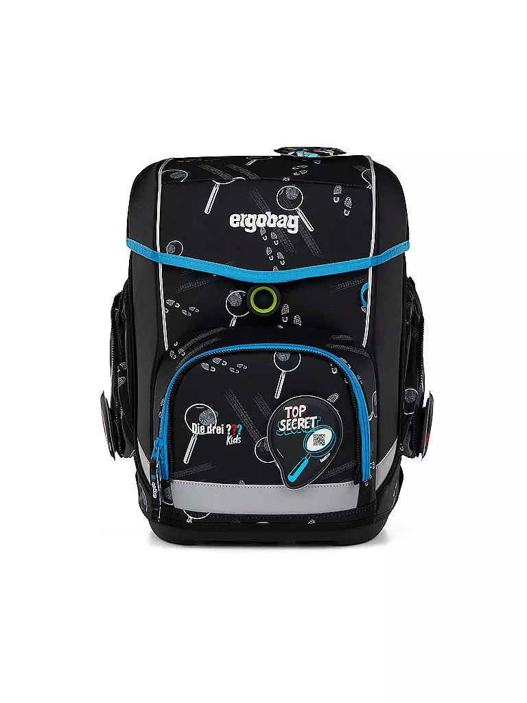 ERGOBAG | Set de mochila escolar de 5 piezas CUBO Bärdektiv Los Tres Investigadores Kids | Negro