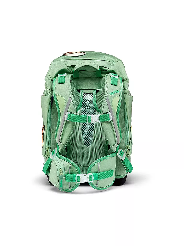 ERGOBAG | Set de mochila escolar de 5 piezas CUBO Eco Hero - WaldBärwohner | Verde claro