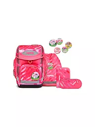ERGOBAG | Set de mochila escolar de 5 piezas Cubo KuntBärbuntes Einhorn | Fucsia