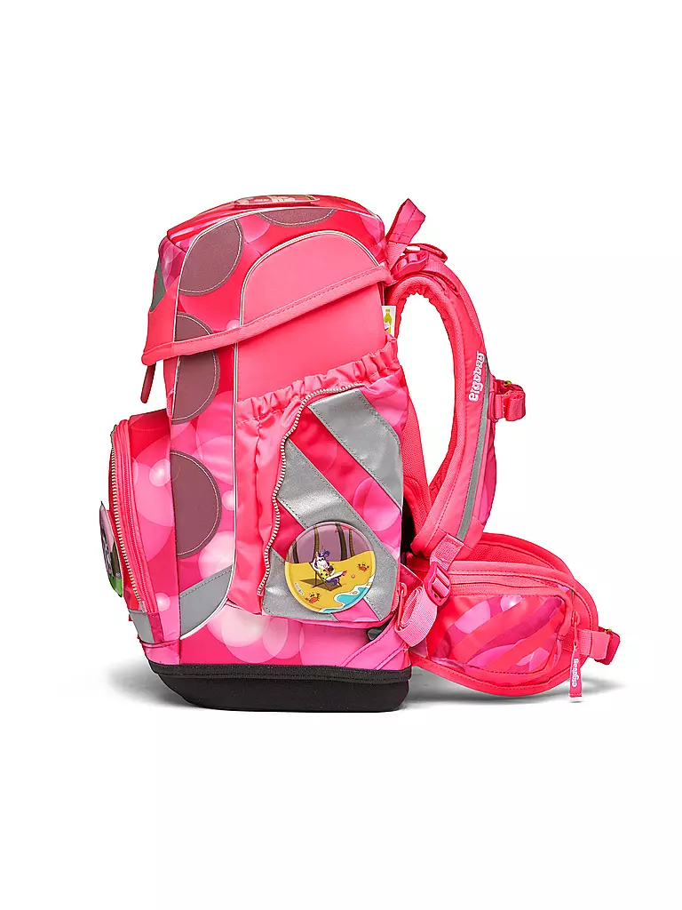 ERGOBAG | Set de mochila escolar de 5 piezas Cubo KuntBärbuntes Einhorn | Fucsia