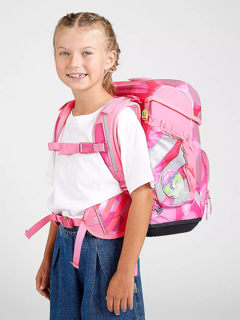 ERGOBAG | Set de mochila escolar de 5 piezas Cubo KuntBärbuntes Einhorn | Fucsia