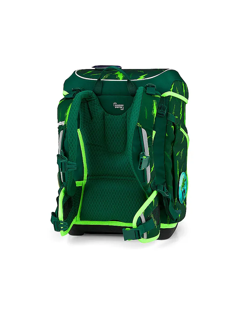 ERGOBAG | Set de mochila escolar de 5 piezas CUBO LIGHT 2026 | Verde oscuro